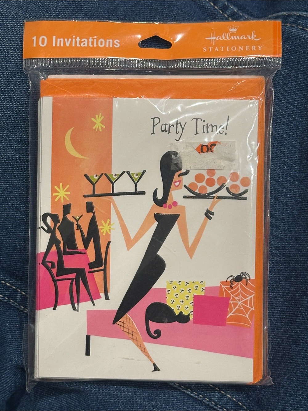 Hallmark vintage MOD MCM retro party invitation cocktail hour 2010 atomic set 10